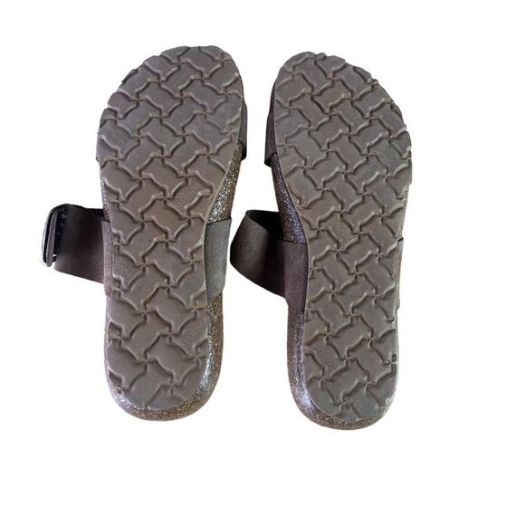 Yokono Sandals Womens 7.5 Brown Leather Upper Wedge Cork Brown Made in Spain - Picture 6 of 8